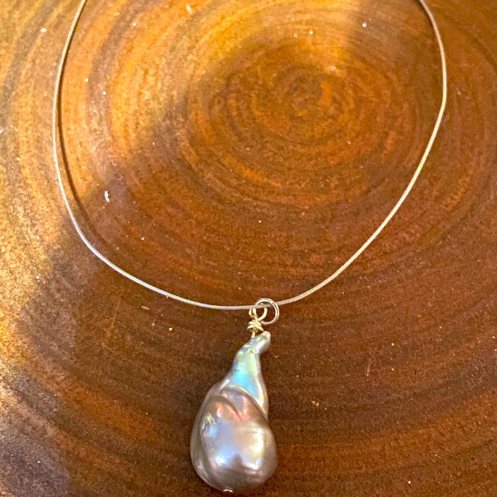 Tahitian Pearl - silver with silver pendant